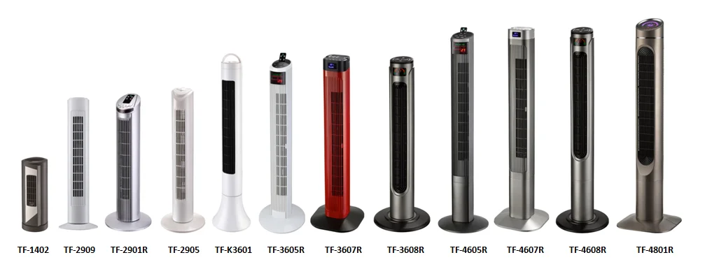 Portable electric oscillating tower fan with nighttime setting and remote control smart fan