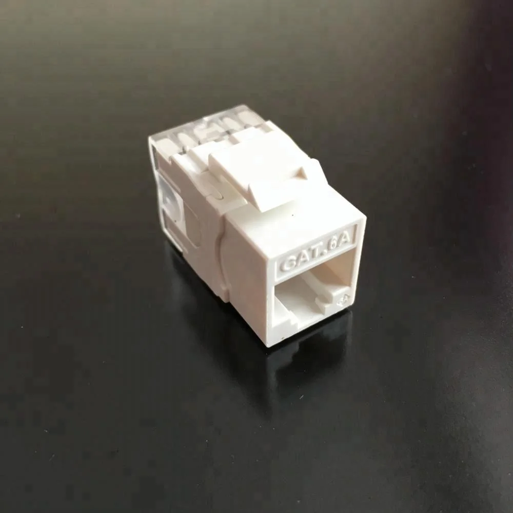 Cat6A Unshielded RJ45 180 Degree Punch Down Keystone Jack