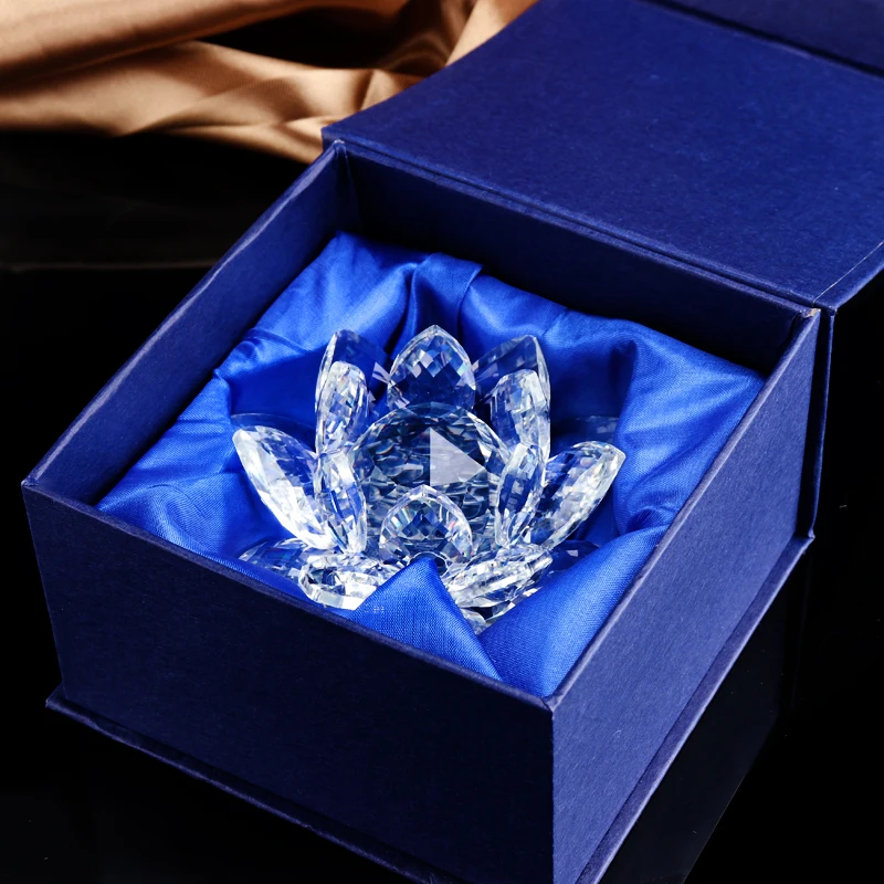 
Crystal glass lotus flower shape candle holder for home centerpieces 