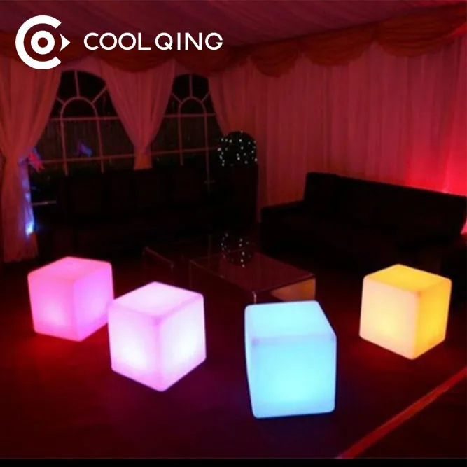 led cube 50x50x50 Manufacture glowing furniture modern RGB LED plastic light cube