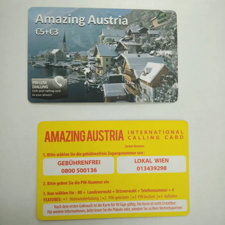 
Prepaid top-up phone calling card 