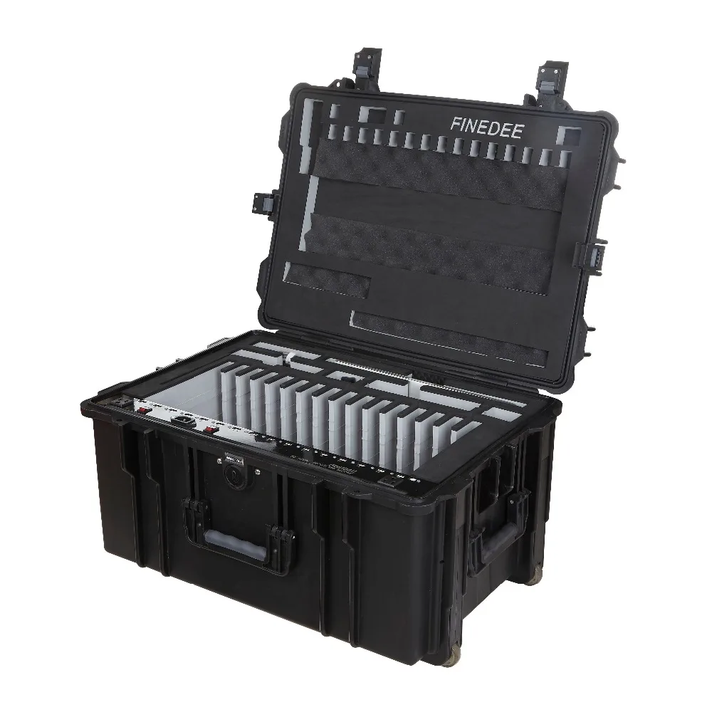 F2-16S Mobile Chromebook Laptop Storage Charging Cart -Sync&Charge-Tablet Charging Cabinet