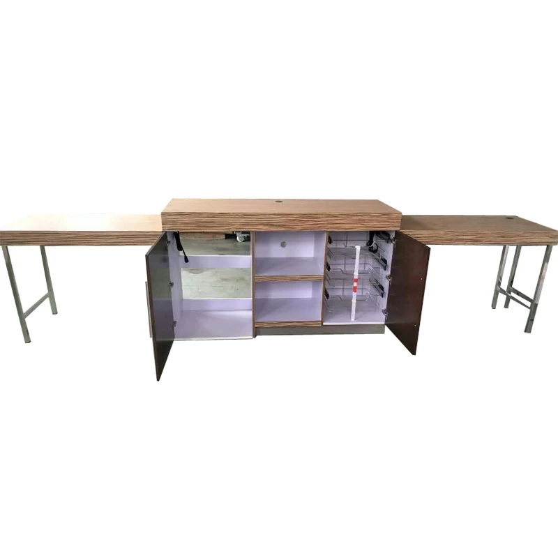 Hampton inn Hotel furniture wooden desk with micro fridge cabinet combo