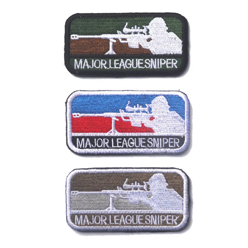 Factory Manufacture Garment Accessories Major League Sniper MLS Tactical Patch Embroidery Badge Patches