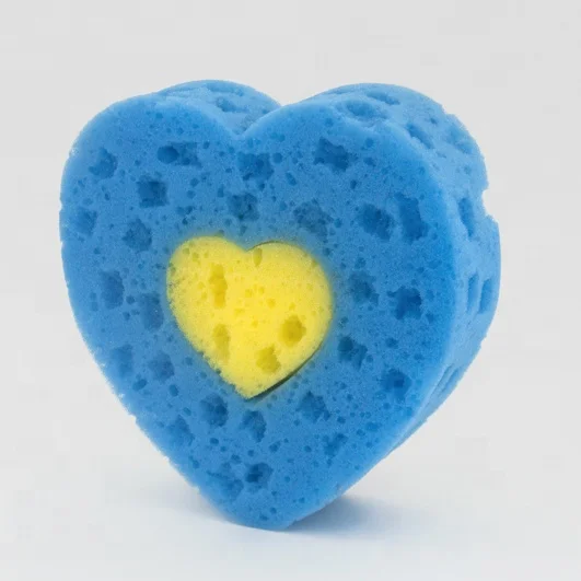 rich lather up Factory price heart shape of love sea foam bath sponge