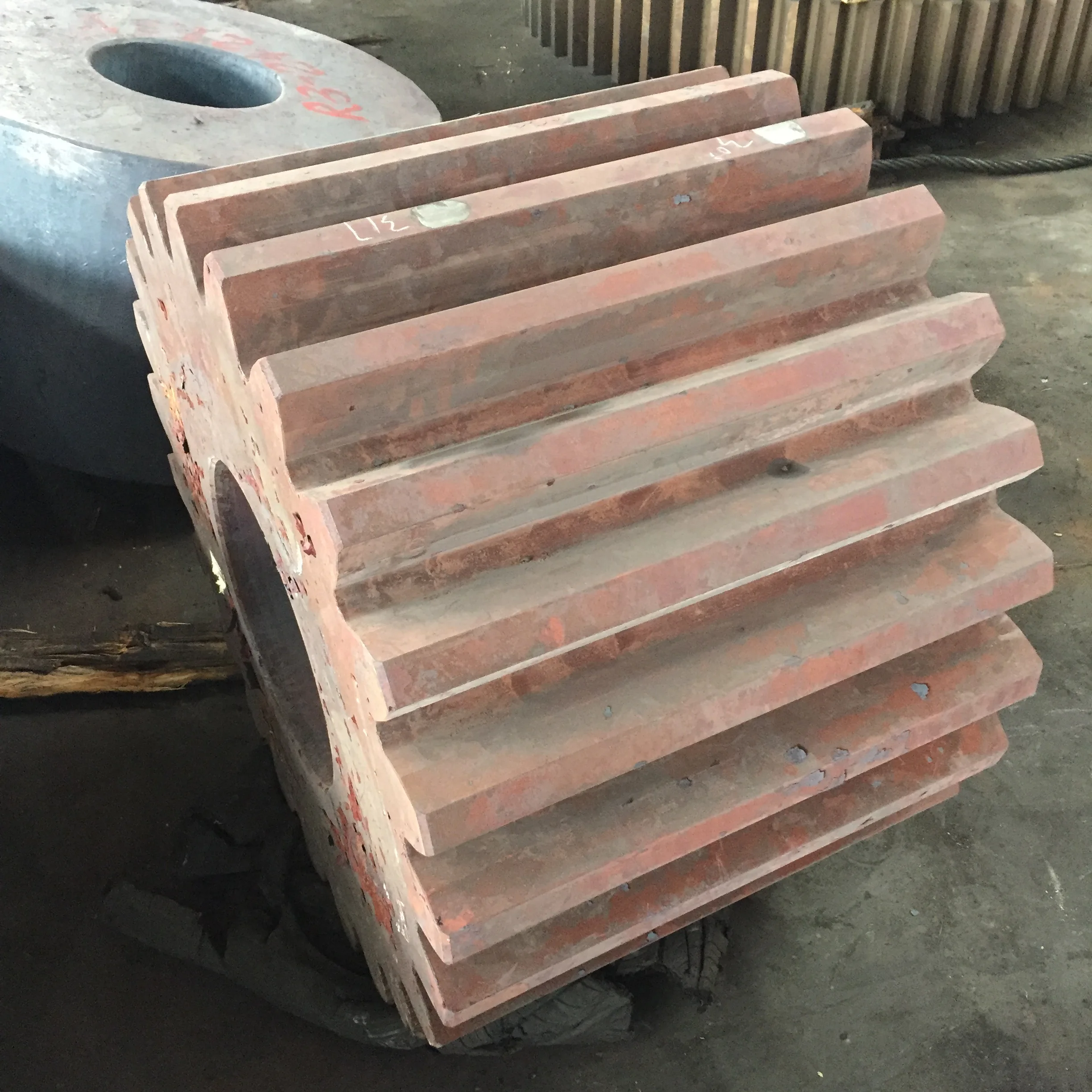 Customized Double Helical Cnc Lathe Machining Ball Mill Steel Forged Ring Bevel Gear Large Forging