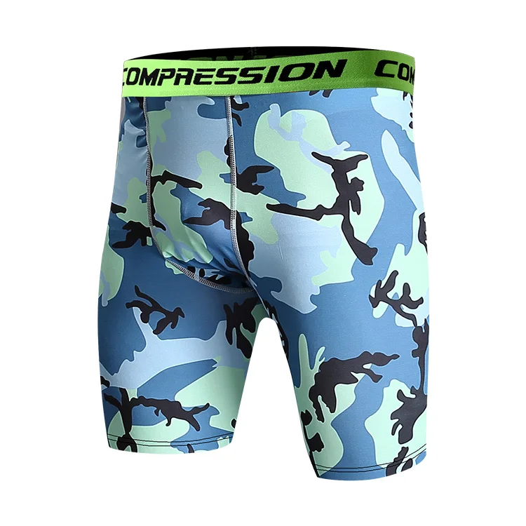 
Men Camouflage Base Layer Under Short Pants Running Tight Trousers Quick Dry Compression Shorts 