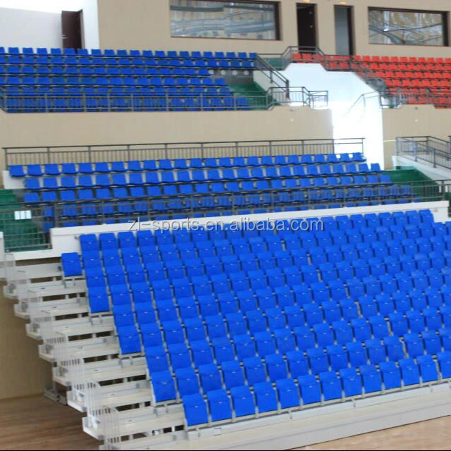 Gymnasium retractable bleacher grandstand seating system