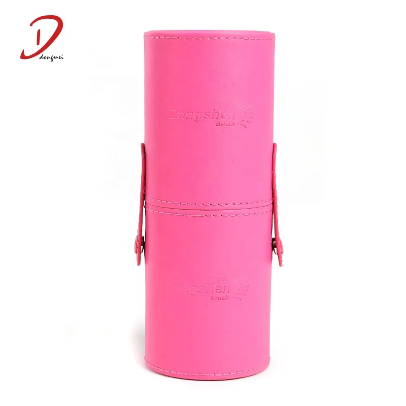 Wholesale Professional Cosmetic Makeup Brush Travel Bag Case Pack Organizer Leather Makeup Brush Holder With Lid Bag