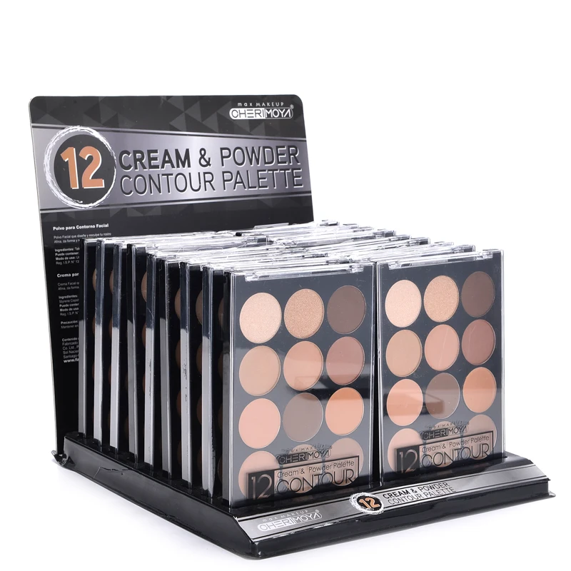 OEM Private Label Cheap Facial Makeup 12 Colors Cream Powder Contour Palettes