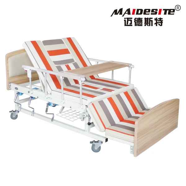 Back adjustable patient used steel manual hospital style beds for home