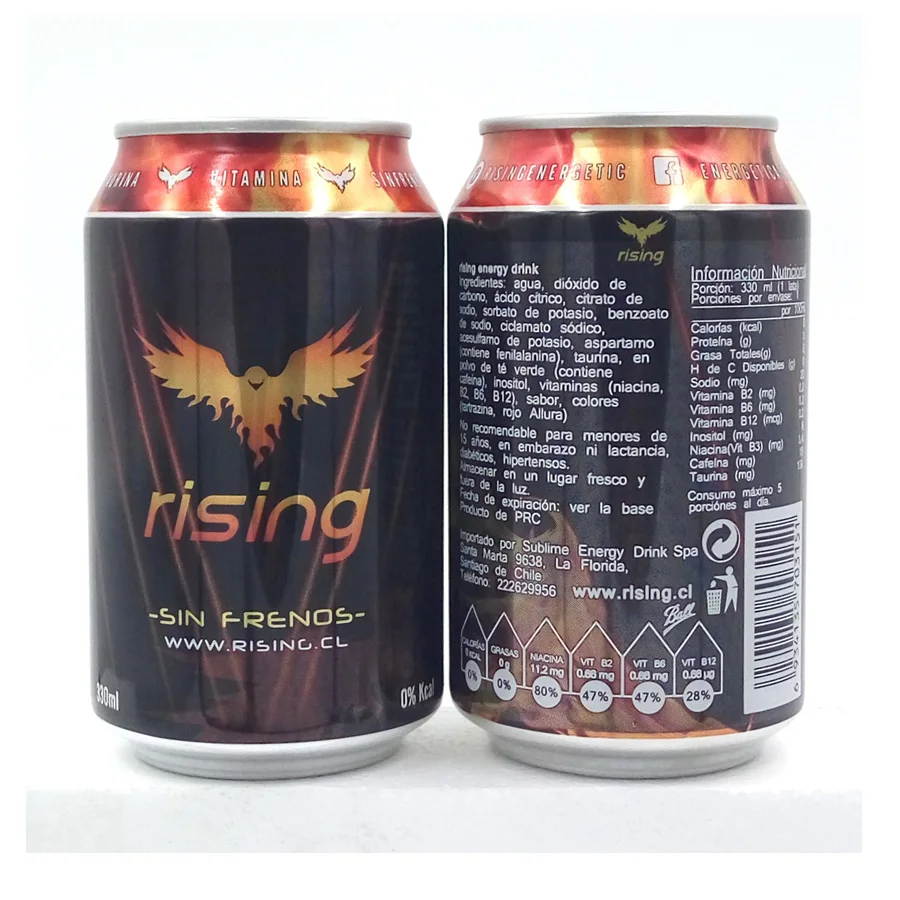 Cheap Price 330mL Sugar Free Rising Energy Drink with Carbonate