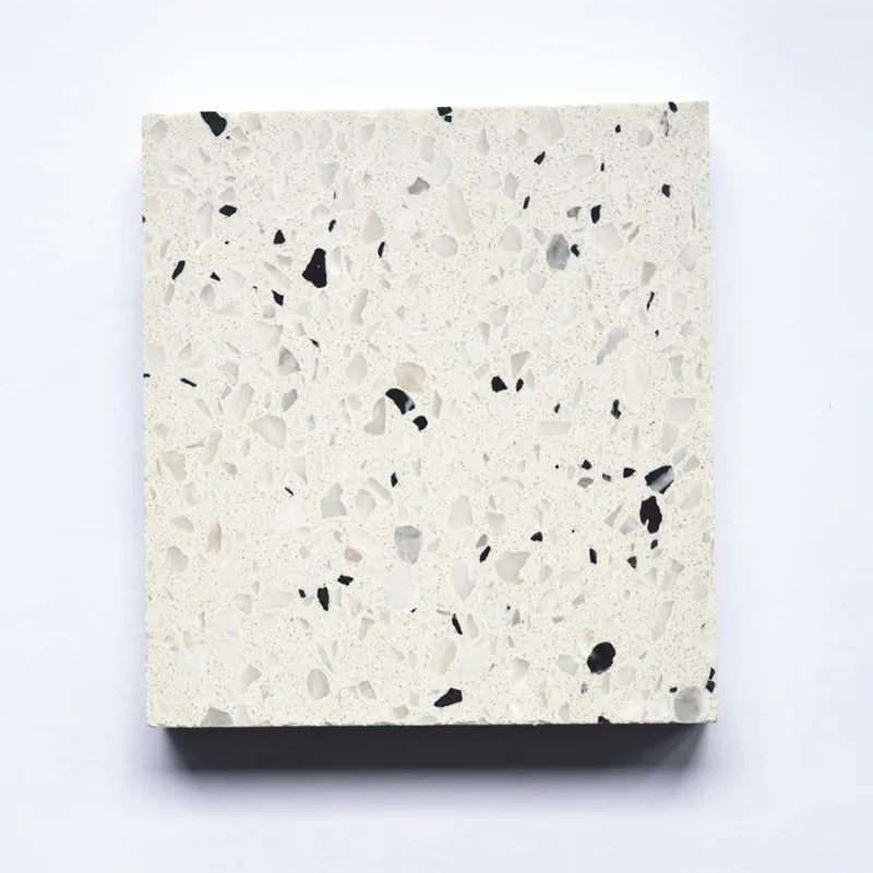 
Black dots ivory white terrazzo 