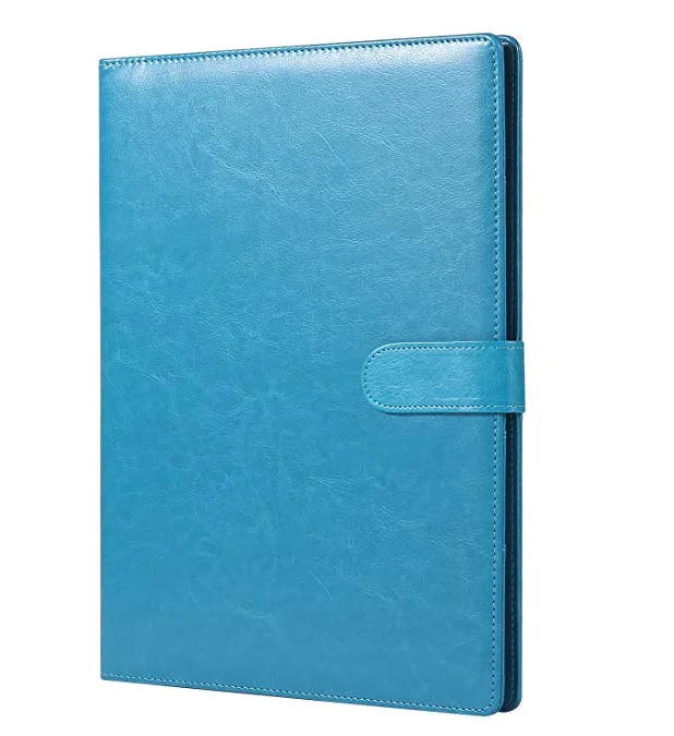 custom pu leather padfolio organizer portfolio folder with letter-sized writing note pad