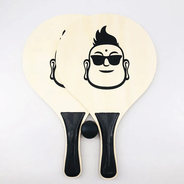 Eason Sports Water Transfer Printing Wood Paddle Wooden Pickleball Paddle Beach Tennis Racket