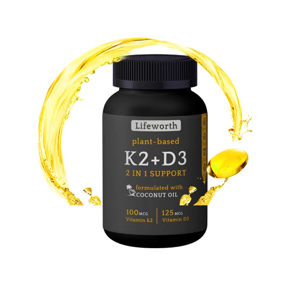 Lifeworth vitamin d3 oil with k2 softgel capsules