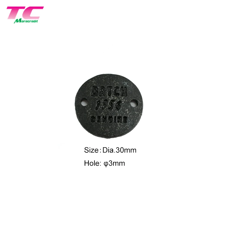 China Supplier small metal tag with custom logo tags sewing round