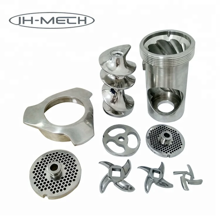 
JH Mech Custom Design OEM ODM Stainless Steel Meat Mincer Grinder Spare Parts Knives Plates Blade Mesh Worm Screw Propeller Ring  (60571151076)