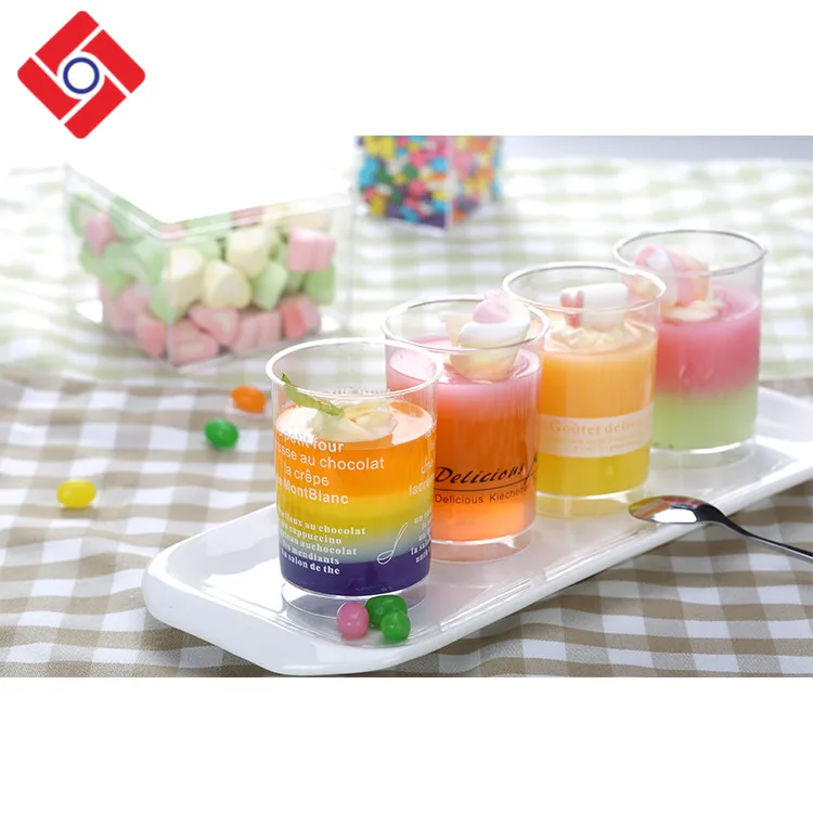 Disposable factory direct wholesale transparent raw material hard plastic dessert cup with lid
