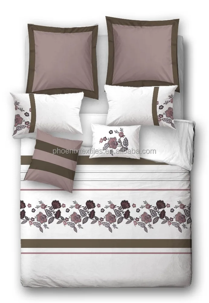 hot selling customized floral luxury embroidery home bedding bed duvet cover set