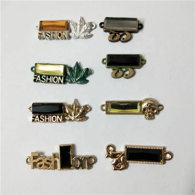 With pearl glass diamond metal label Pants Jeans brand logo sign shoe trademark garment badge