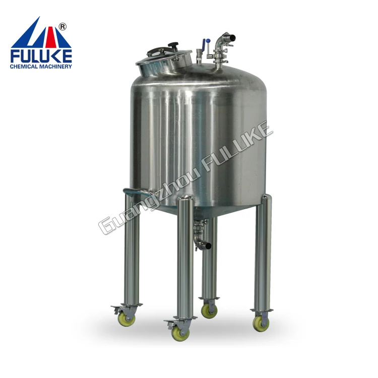 100-1000L FLK stainless steel solvent storage tank with rollers for sale