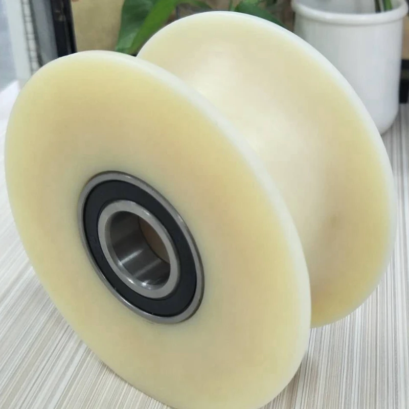 high quality good price promotion custom plastic nylon belt pulley wheels with bearings