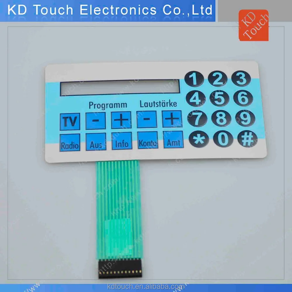metallic finish graphic membrane control panel for microwave