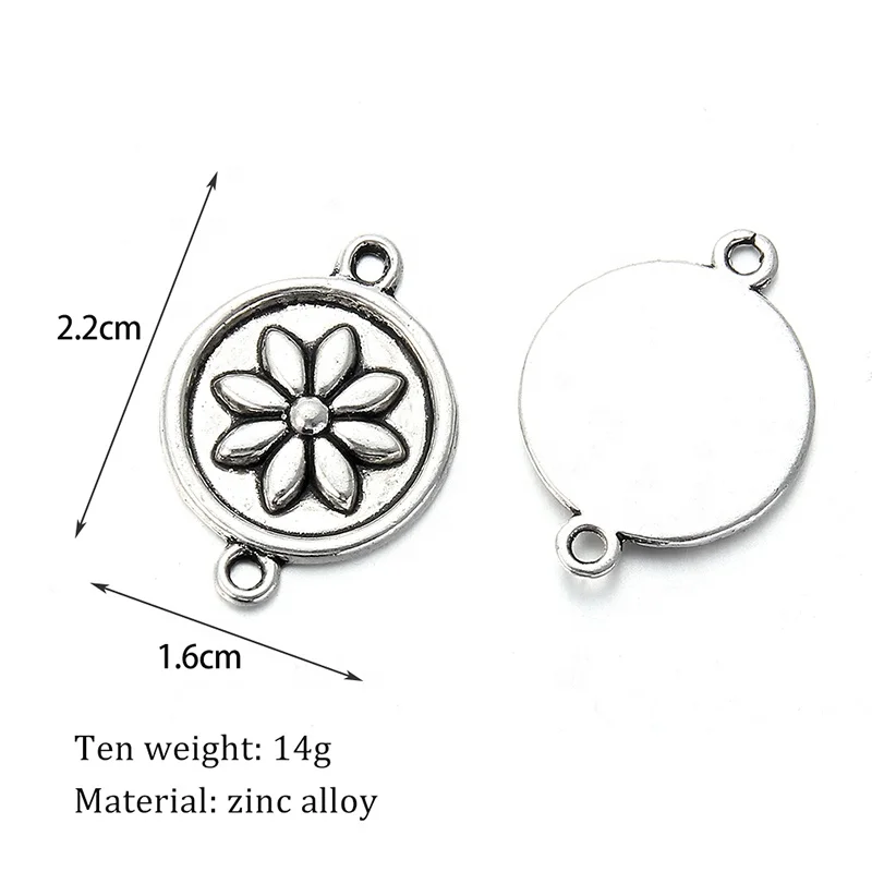 Antique Silver Flower Connectors For DIY Jewelry Making Supplies Necklace Bracelet Connectors DIY Jewelry Findings customizable