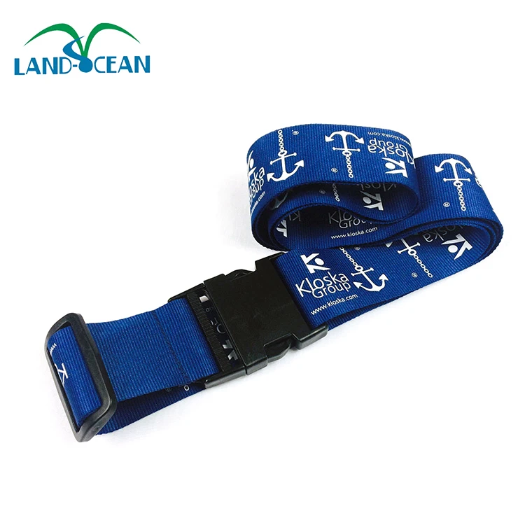 Wholesale Bulk Printed Adjustable Travel Luggage Belt Custom Logo Personalized Nylon Luggage Strap