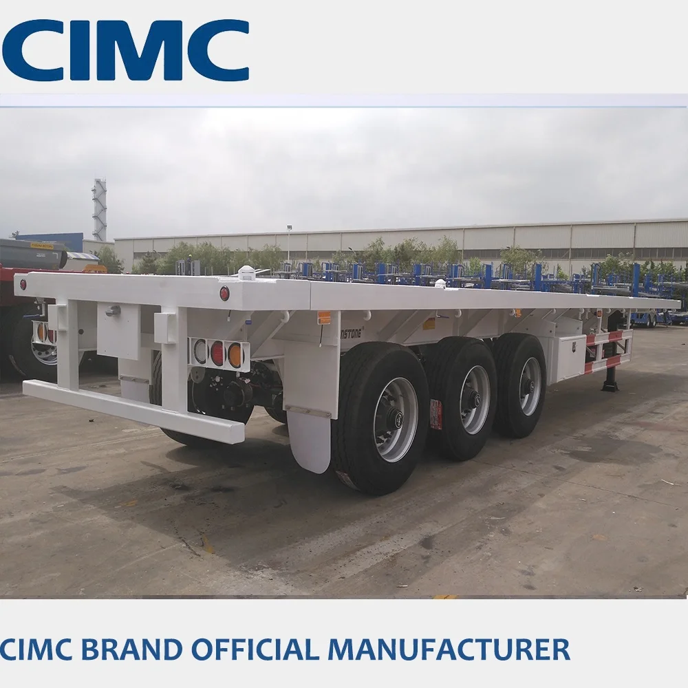 CIMC  Qingdao 40ft flatbed trailer with super single tire