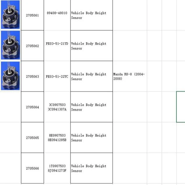 
8940760022 8940760031 8940741010 8940860030 8940660030 8940560012 Headlight level sensor height sensor 