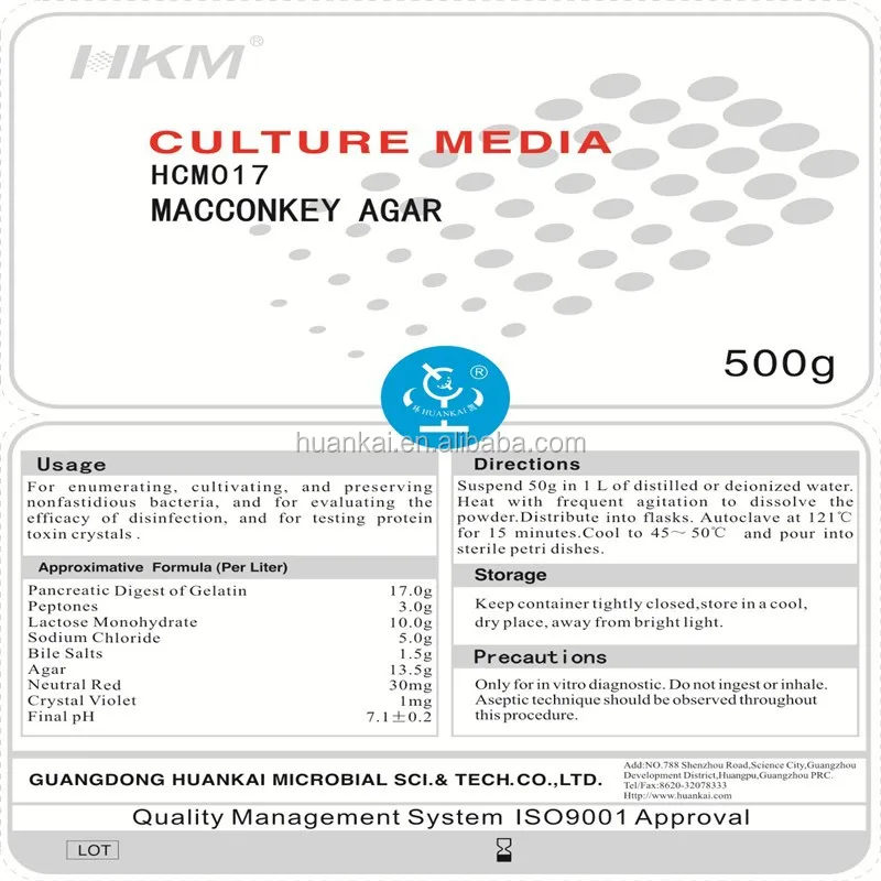 Factory price culture media, Macconkey Agar for isolating lactose-fermenting Gram-negative enteric bacilli