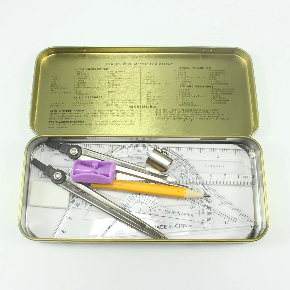 The wholesalers hot selling standrad good quality A5001 9pcs geometric set