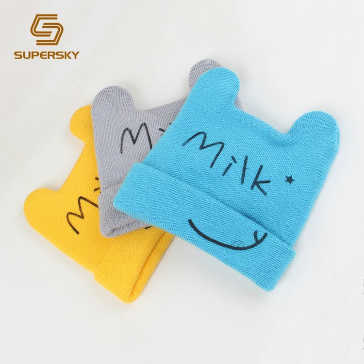 Профессиональный Производитель Оптовая Экологичные детская шапочка вязаная зимняя шапка