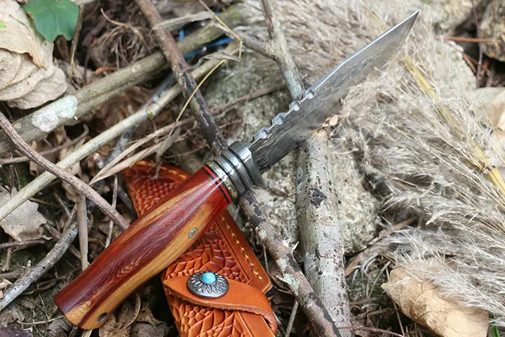 Высококачественный Нож из дамасской стали с фиксированным лезвием, охотничий нож с рукояткой camwood