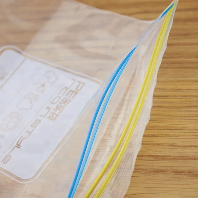 Transparent custom printed double zipper bag plastic zip self lock bag