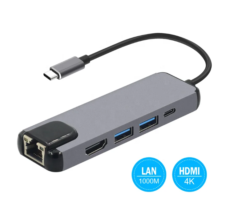 HOT sell for Amazon  5 in 1 type c usb hub Adapter USB 3.0 hub for macbook usb c hub