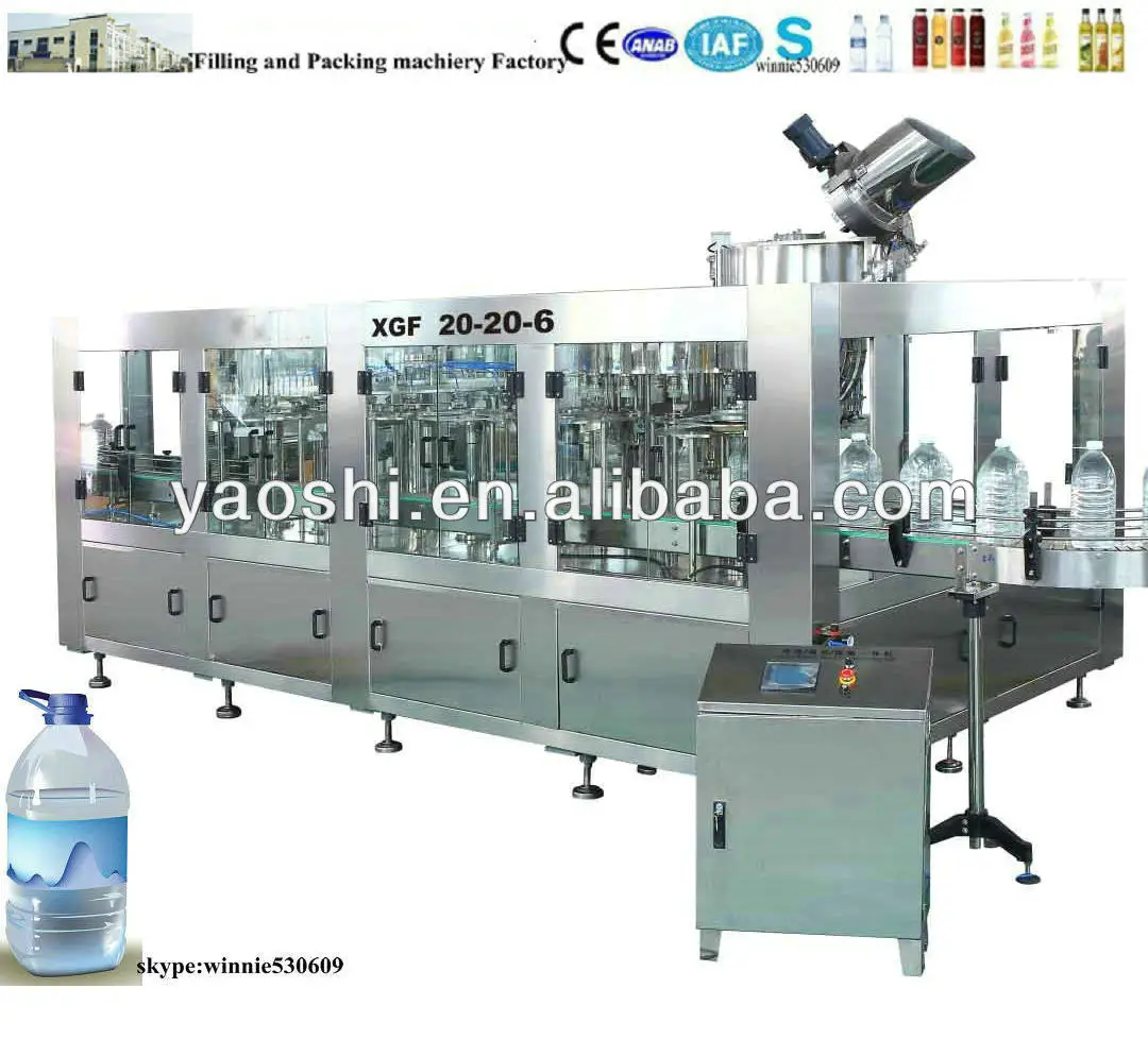 5 литр питьевой воды завода, минеральной воды линии розлива, завода по производству воды