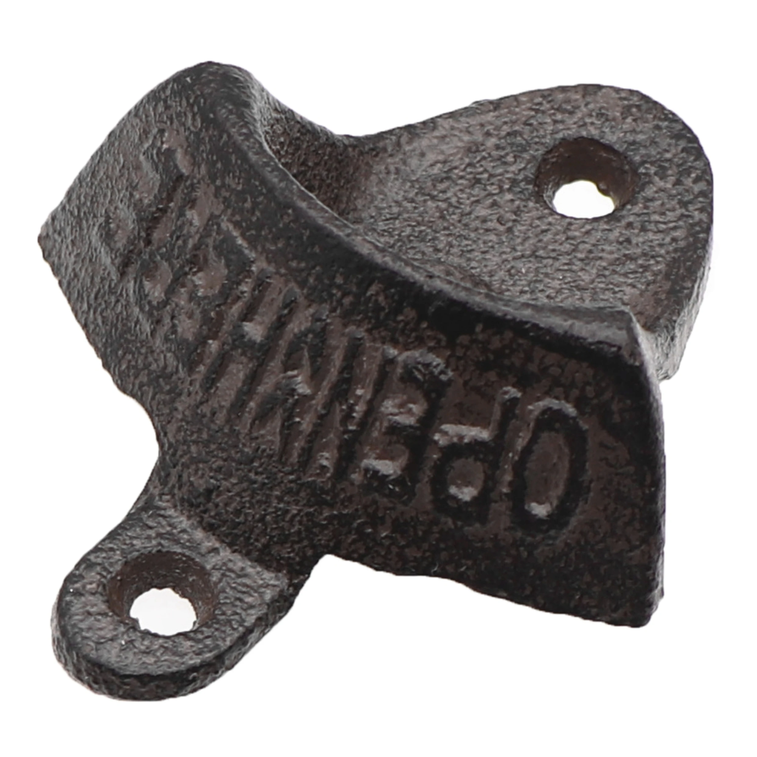 OPEN HERE Rust Antique Wall Mounted Bottle Opener Cast Iron Crown Stationary Beer Bottle Opener Mounting Screws Included