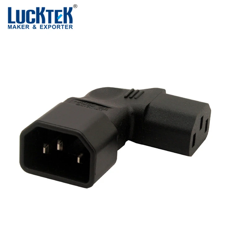 Вертикальная Угловые адаптер питания C14 к C13 IEC разъем