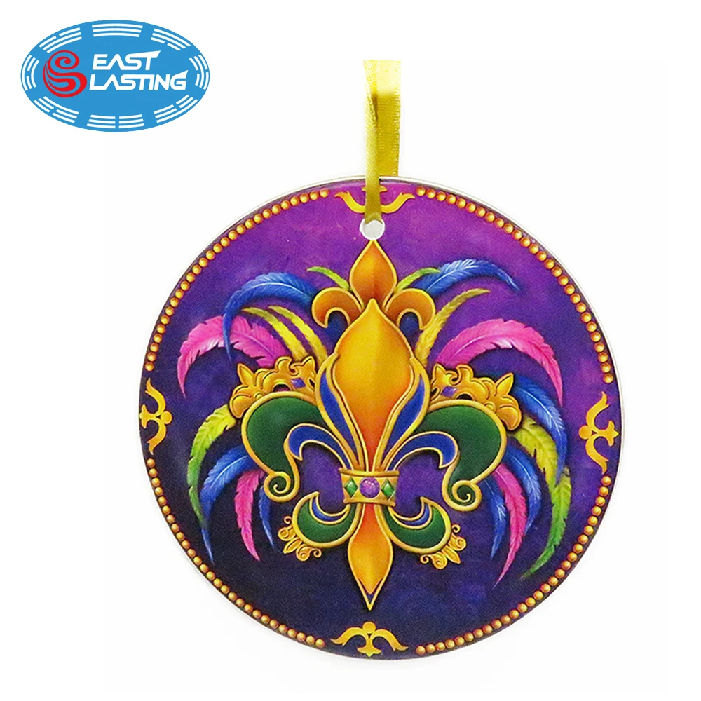 
Pet animal decal round flat ceramic hanging ornaments for Christmas decoration 