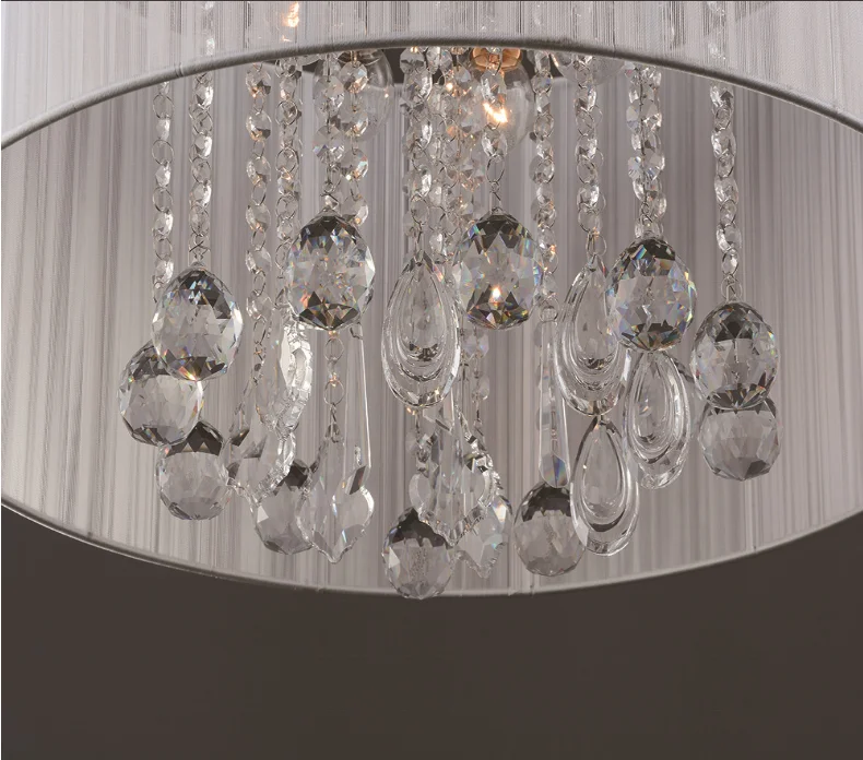 MAX 60W Traditional/Classic Crystal Chrome Metal Chandeliers Black Drum Bubble Shade Ceiling Light Voltage 110 120V