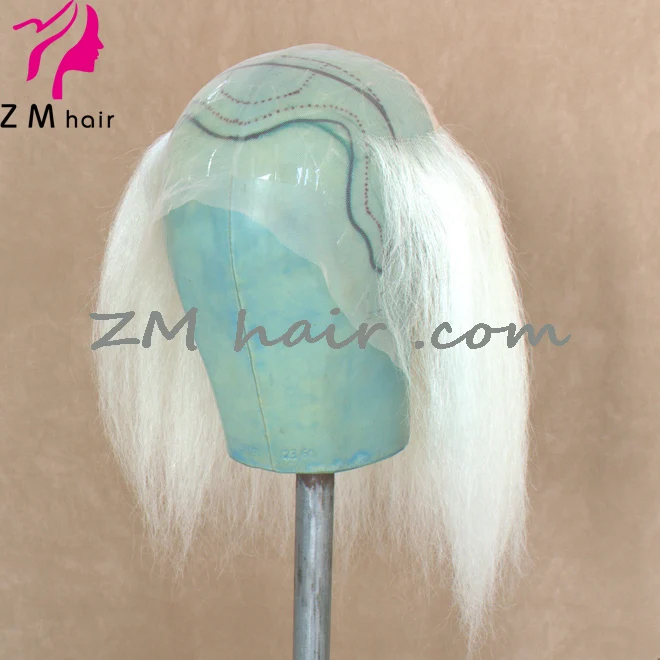 Christmas Cool Yak Hair Full Lace Santa Claus Half Wig
