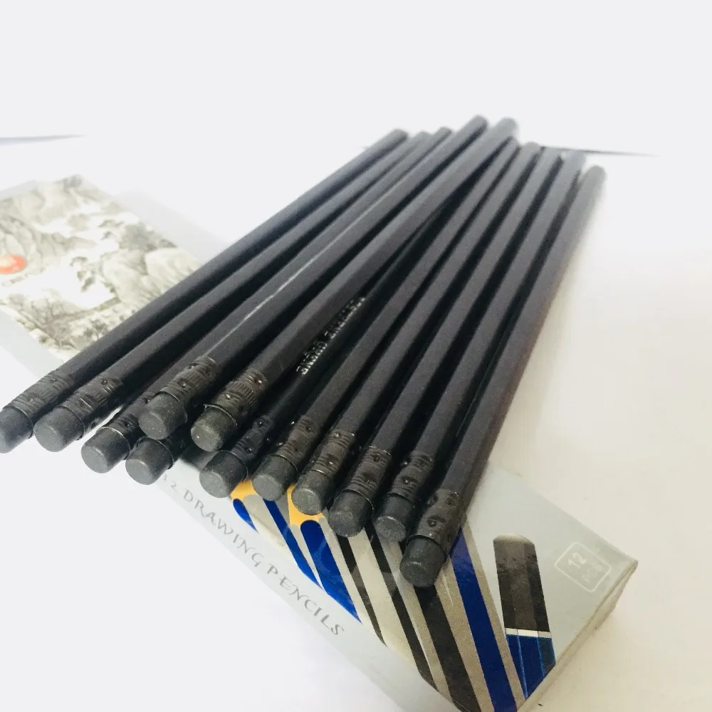 
High Quality cheap custom logo HB 2B pencil with eraser 