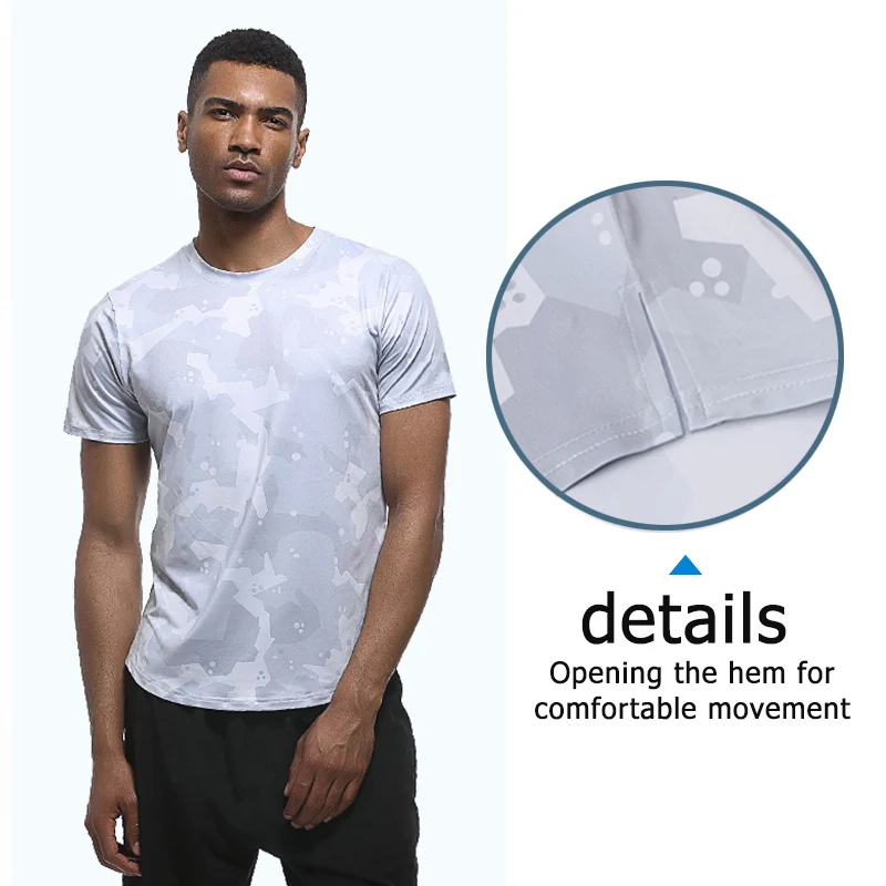 
Custom Sweatsuit Slim Camouflage Sport T Shirts Men shorts Sleeve Jogging Fitness Wear Outdoor T-Shirt Wholesale Sportswear Men 