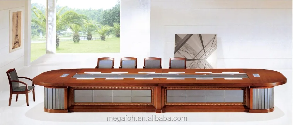 Роскошный Деревянный Круглый стол на 20 персон для офиса, конференц-зала, конференц-зала с розеткой (FOH-H8002)