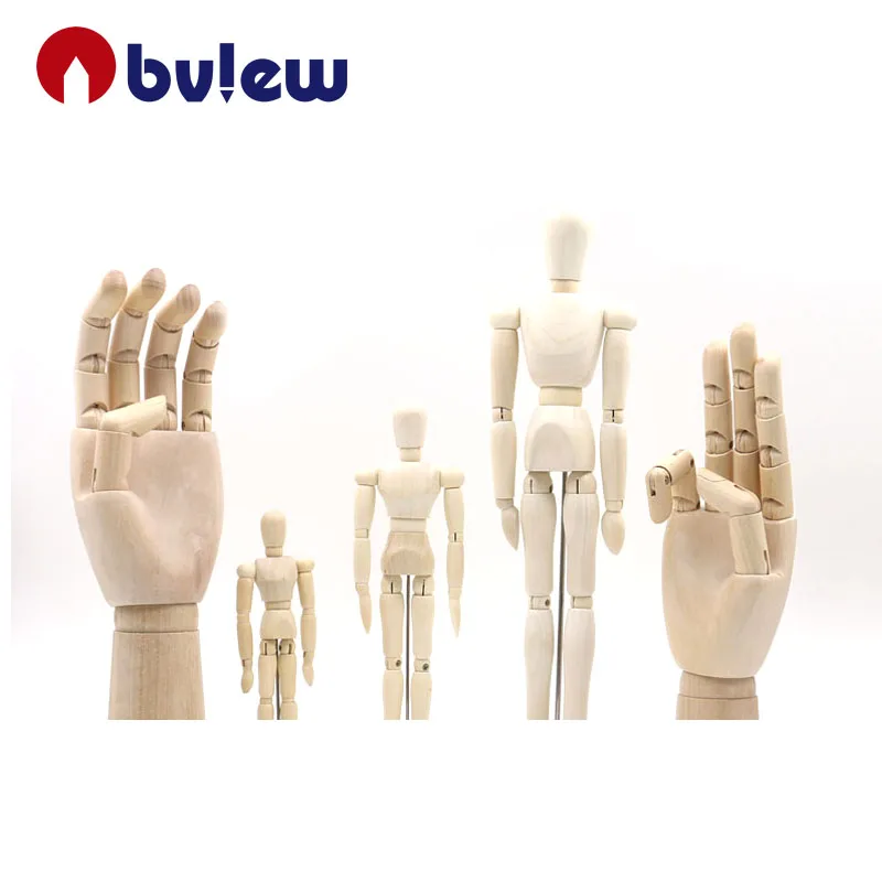 
China Art Supply Wood Artist Drawing Manikin Articulated Mannequin with Base and Flexible Body For Drawing the Human 