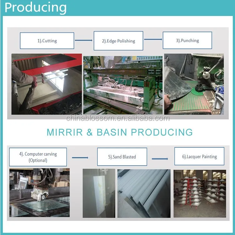 Bathroom Temper Glass Hand Wash Basin Cabinet