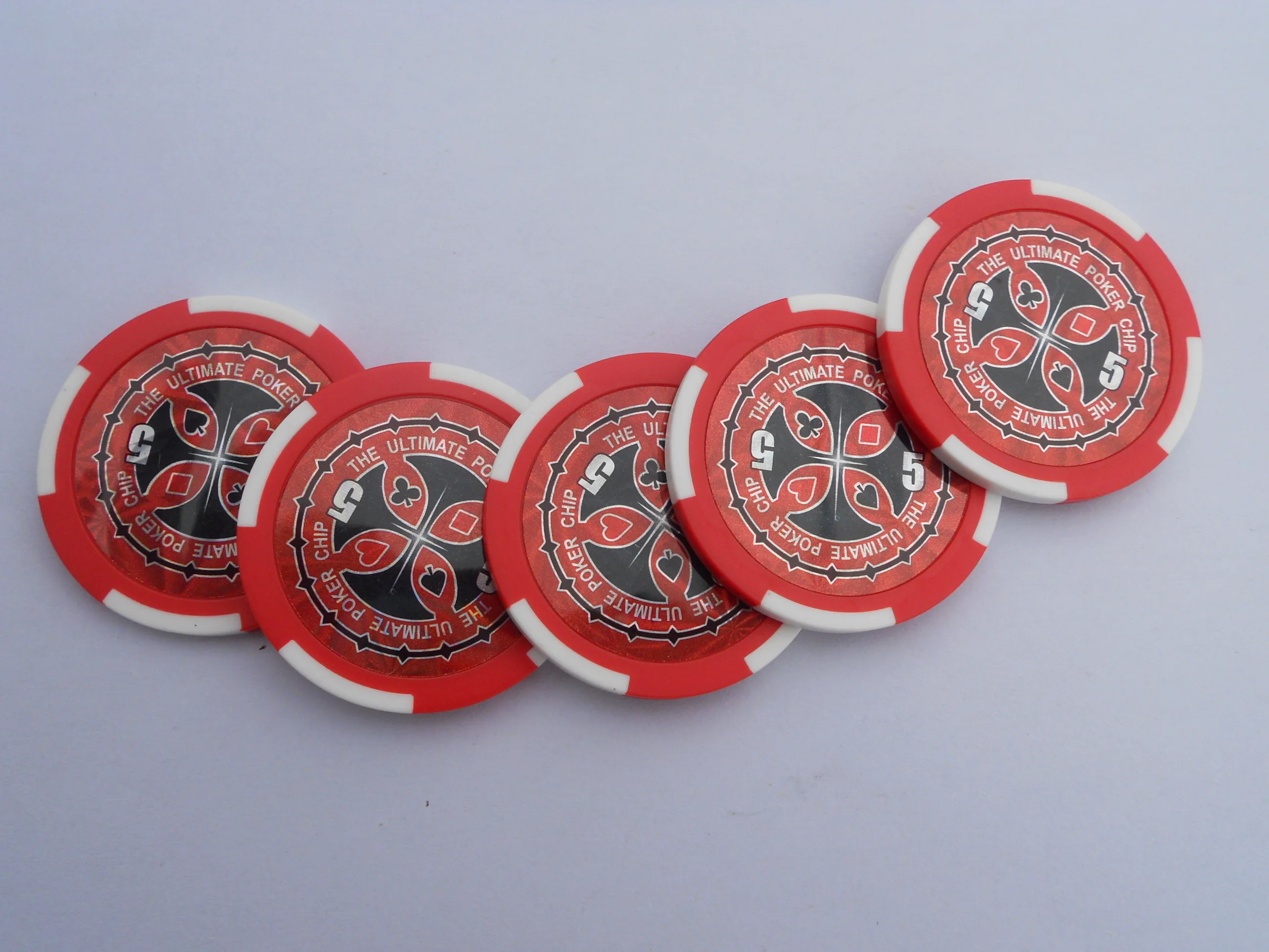 4 stripes  PS  poker chips with  stickers inlay